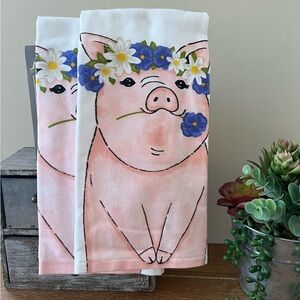 New Farmhouse Pig Kitchen Decorative Towels